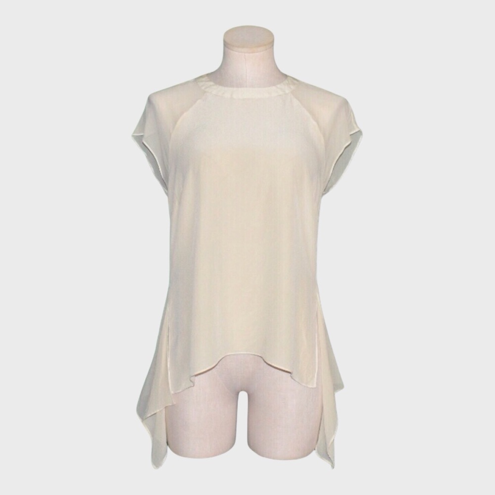 BCBGMaxAzria Sammie Silk Sheer Blouse